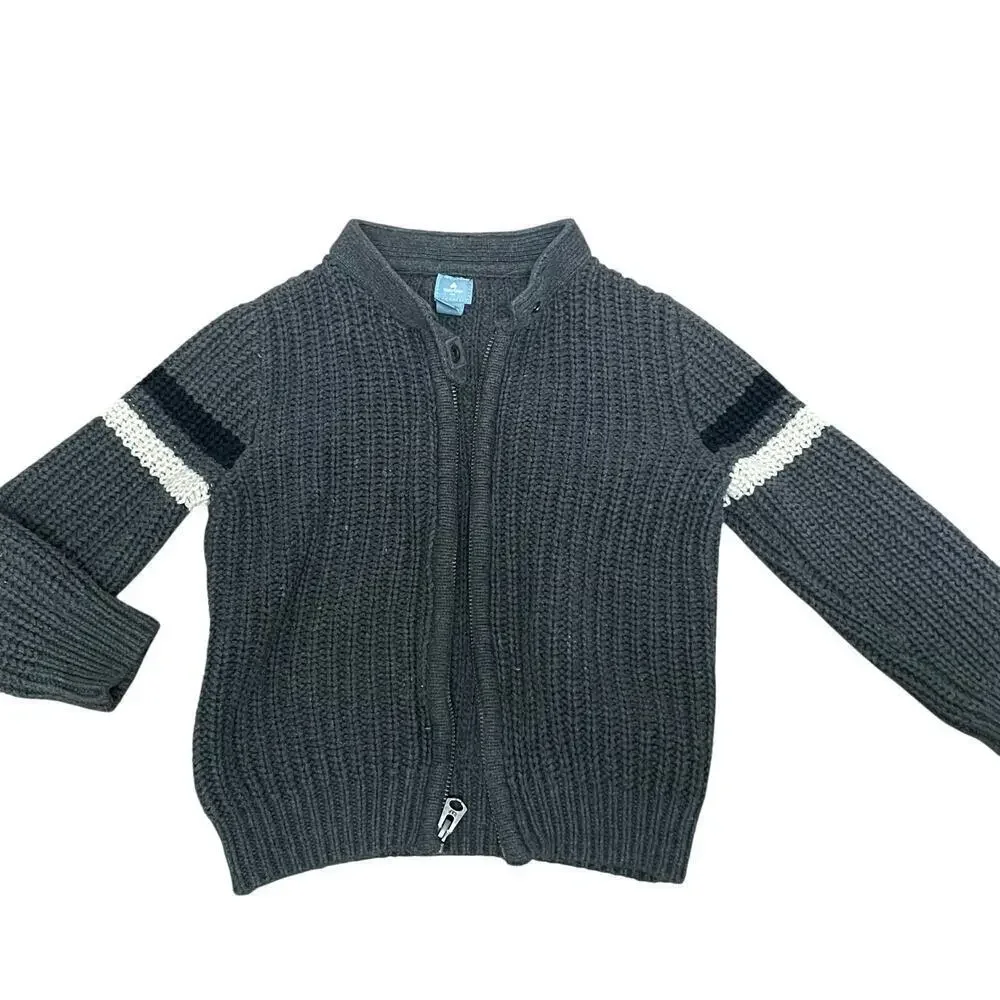 Baby Gap Boys 3 Yrs Gray Full Zip Sweater Varsity Preppy Style